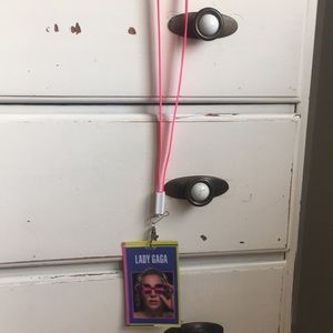 Lady Gaga Joanne tour VIP charger cord laminate.